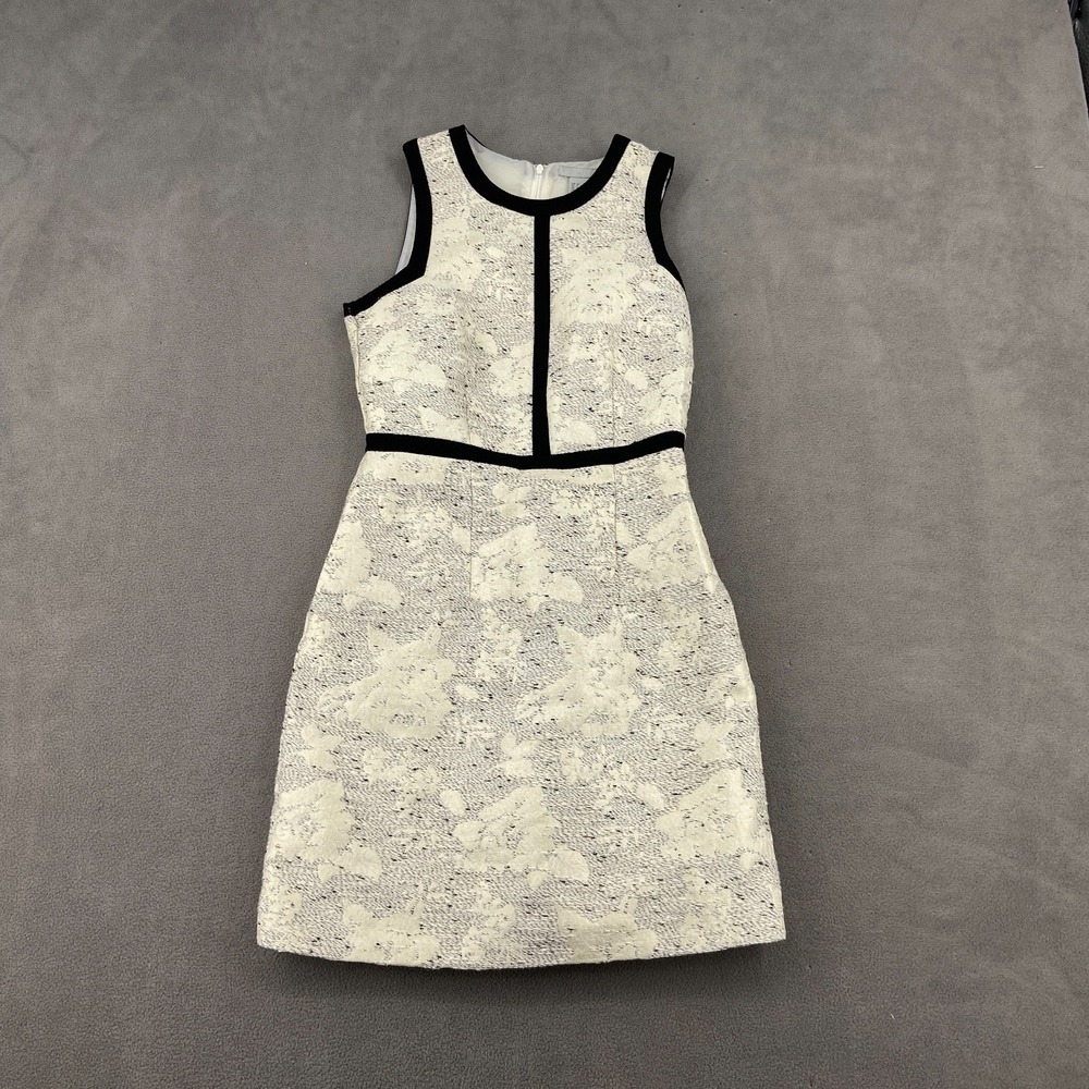 H&M Mini Dress Womens 4 Cream White Lined Sleeveless Back Zip Party Cocktail